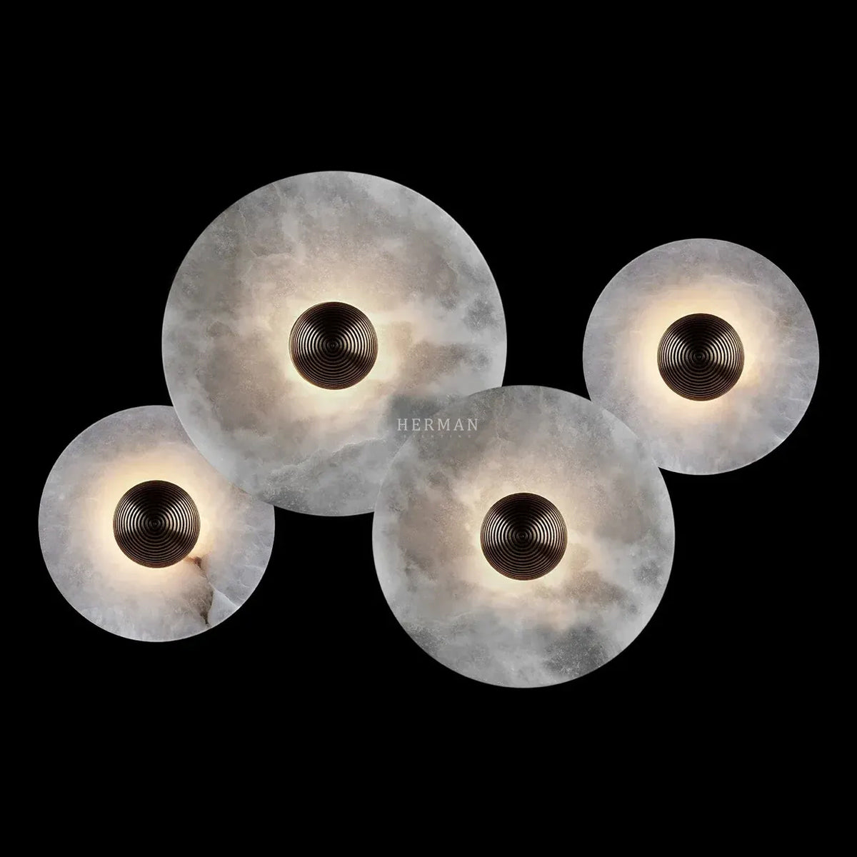 Median Alabaster Flush mount - 4 Surface