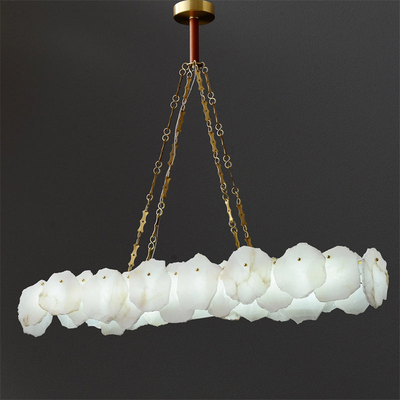 Lamer Lighting Aura Alabaster Linear Chandelier - Background Shot