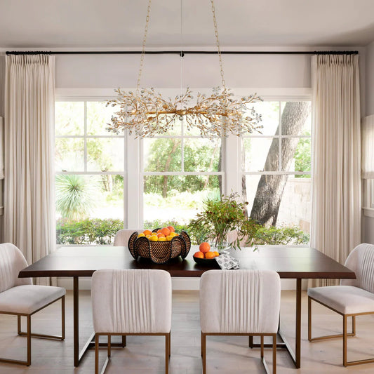 Fiore Linear Chandelier 43" 51" 68"W-Chandelier-Merlin Lamps-GOLD-43"-lamerlighting
