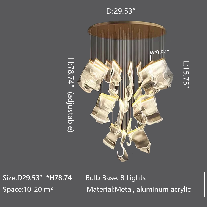 Lamer Lighting Grand Lumina Acrylic Chandelier - Background Shot