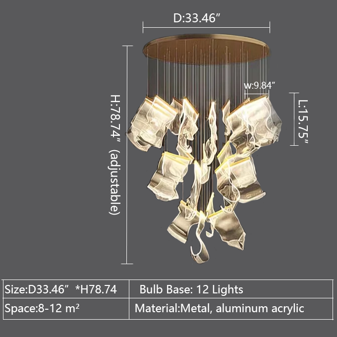 Lamer Lighting Grand Lumina Acrylic Chandelier - Background Shot