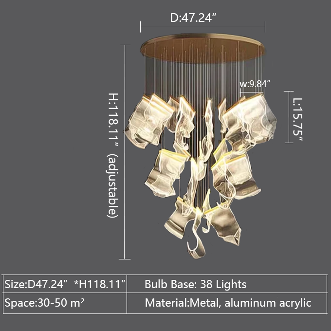 Lamer Lighting Grand Lumina Acrylic Chandelier - Background Shot