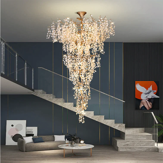 Lamer Lighting Gilded Bloom Branch Chandelier - elegant American entryway with arched doorway