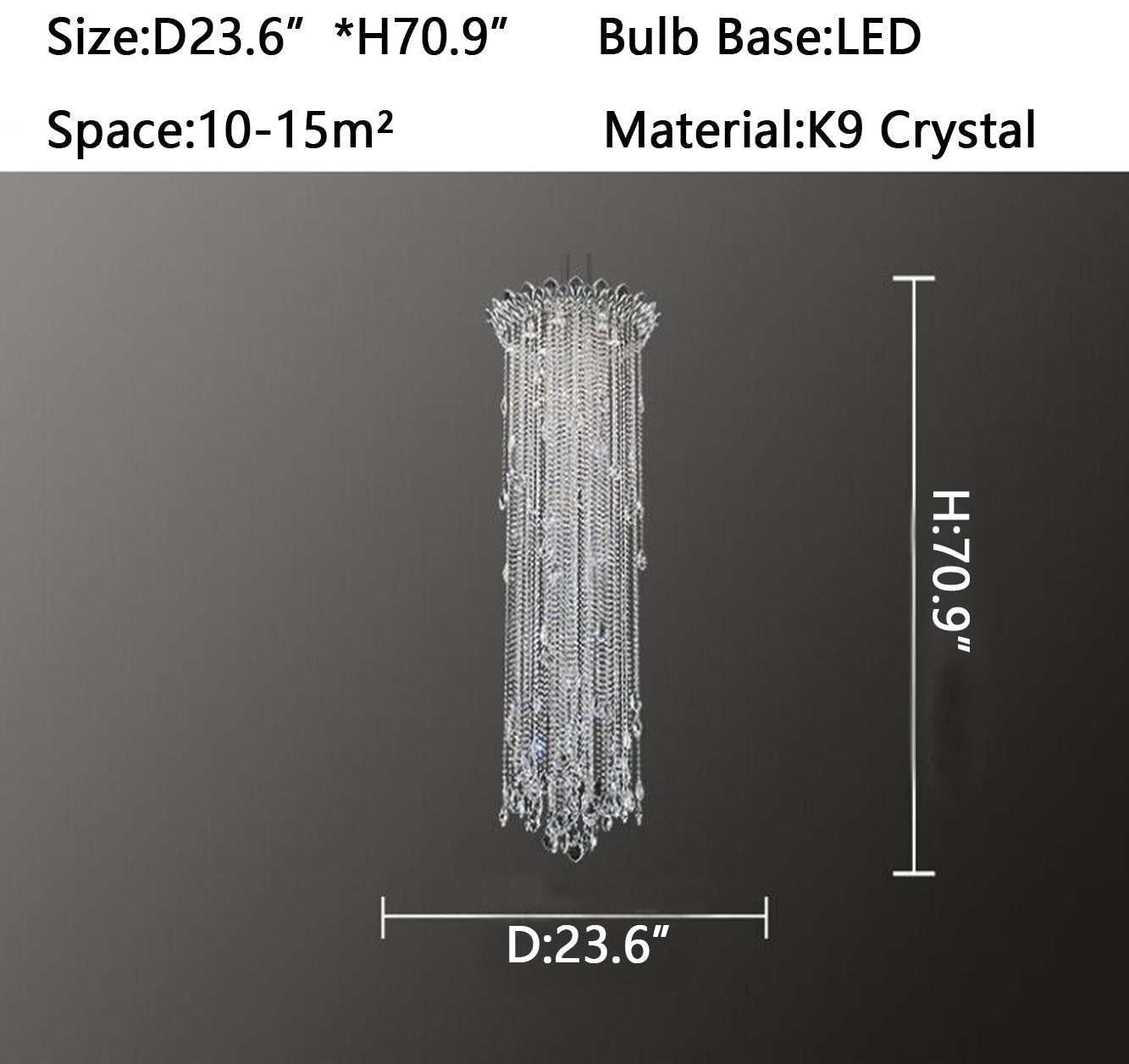Lamer Lighting Grand Lumina Round Crystal Tassel Chandelier - Background Shot