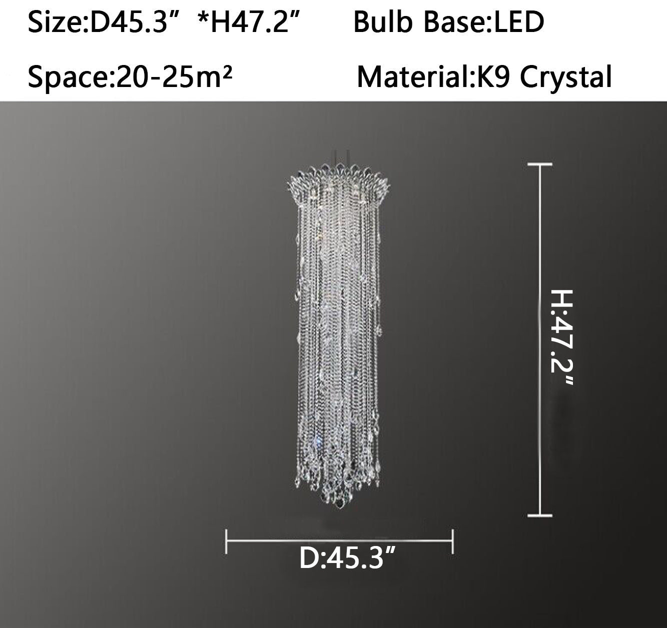 Lamer Lighting Grand Lumina Round Crystal Tassel Chandelier - Background Shot