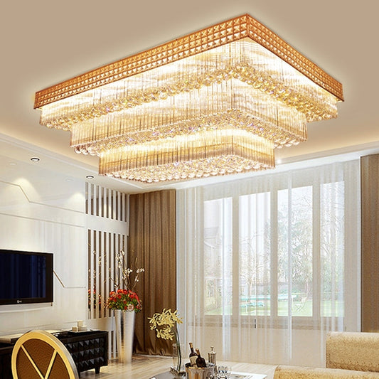 Lamer Lighting Grand Lumina Rectangular Flush Mount Chandelier - luxury American walk-in closet