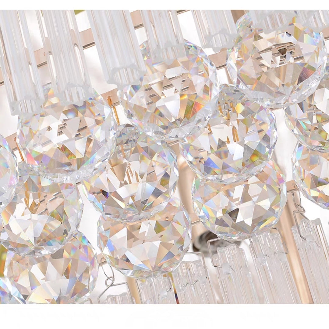 Lamer Lighting Grand Lumina Rectangular Flush Mount Chandelier - Background Shot