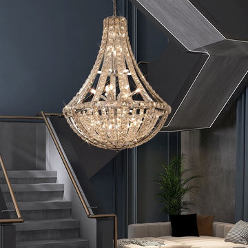 Lamer Lighting Grand Lumina K9 Crystal Chandelier - grand American estate foyer