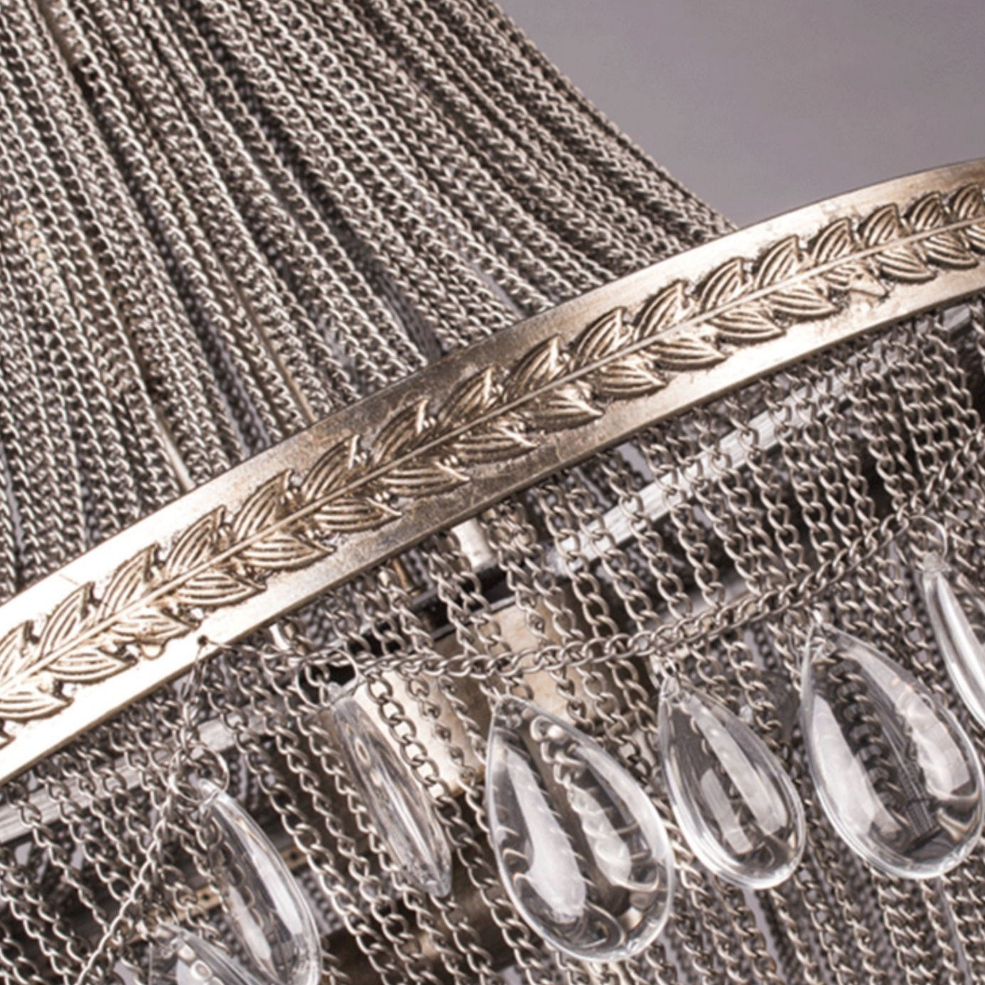 Lamer Lighting Grand Lumina Metal Art Crystal Chandelier - Background Shot