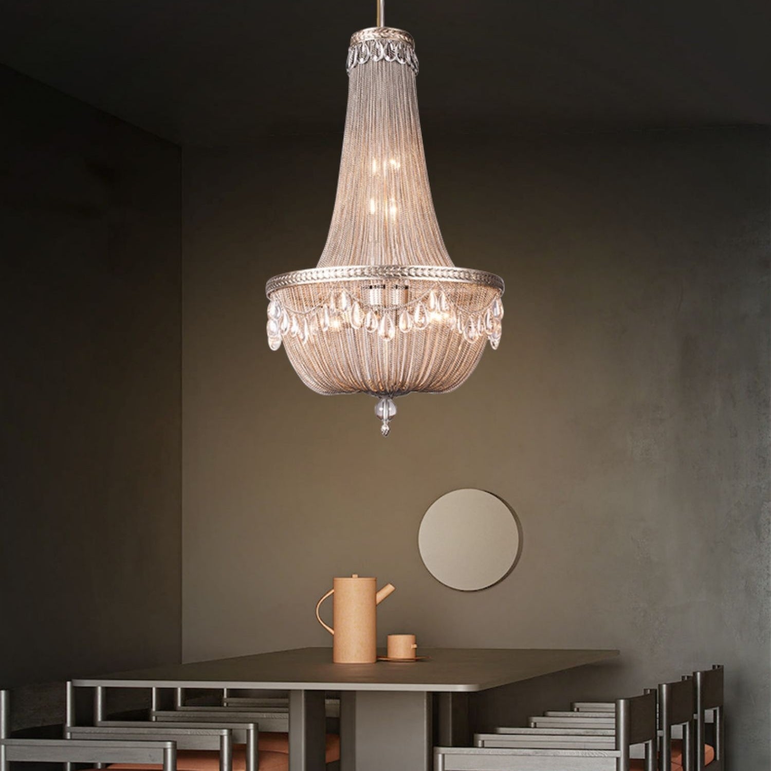 Lamer Lighting Grand Lumina Metal Art Crystal Chandelier - American ballroom or formal entertaining space