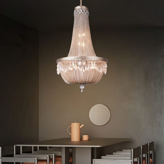 Lamer Lighting Grand Lumina Metal Art Crystal Chandelier - grand American estate foyer