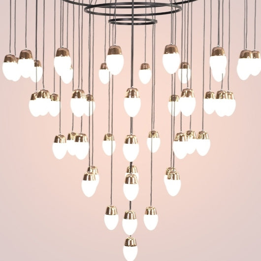 Lamer Lighting Veridian Cascade Multi-Tier Chandelier - Background Shot