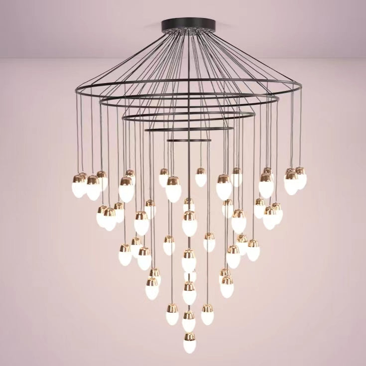 Lamer Lighting Veridian Cascade Multi-Tier Chandelier - Background Shot