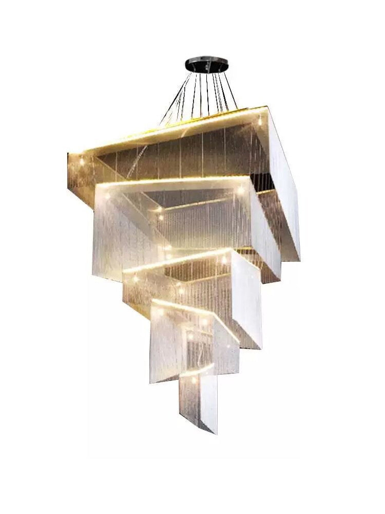 Lamer Lighting Grand Cascade Rectangular Tassel Chandelier - Background Shot