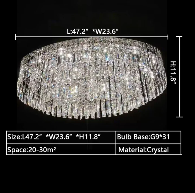 Lamer Lighting Grand Tiered Crystal Flush Mount Chandelier - Background Shot