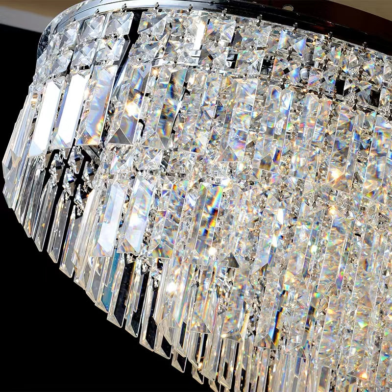 Lamer Lighting Grand Tiered Crystal Flush Mount Chandelier - Background Shot