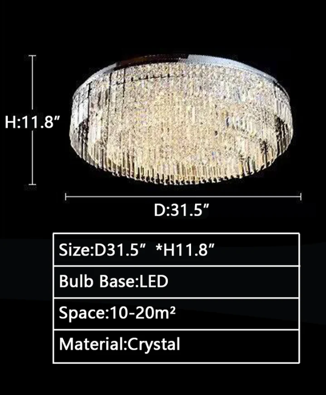 Lamer Lighting Grand Tiered Crystal Flush Mount Chandelier - Background Shot