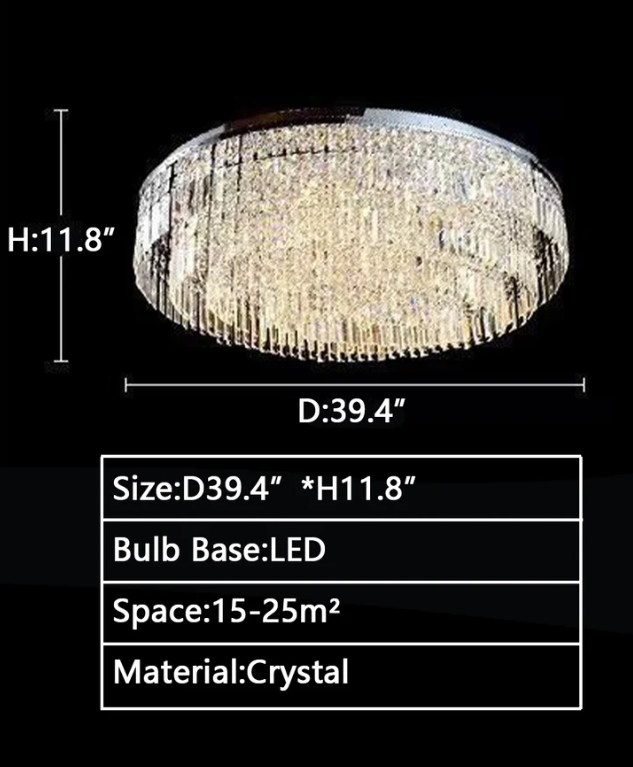 Lamer Lighting Grand Tiered Crystal Flush Mount Chandelier - Background Shot