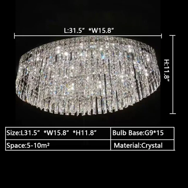 Lamer Lighting Grand Tiered Crystal Flush Mount Chandelier - Background Shot