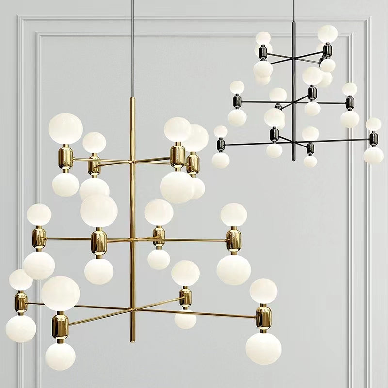 Lamer Lighting Aura Cascade Multi-Bulb Chandelier - sophisticated American living room