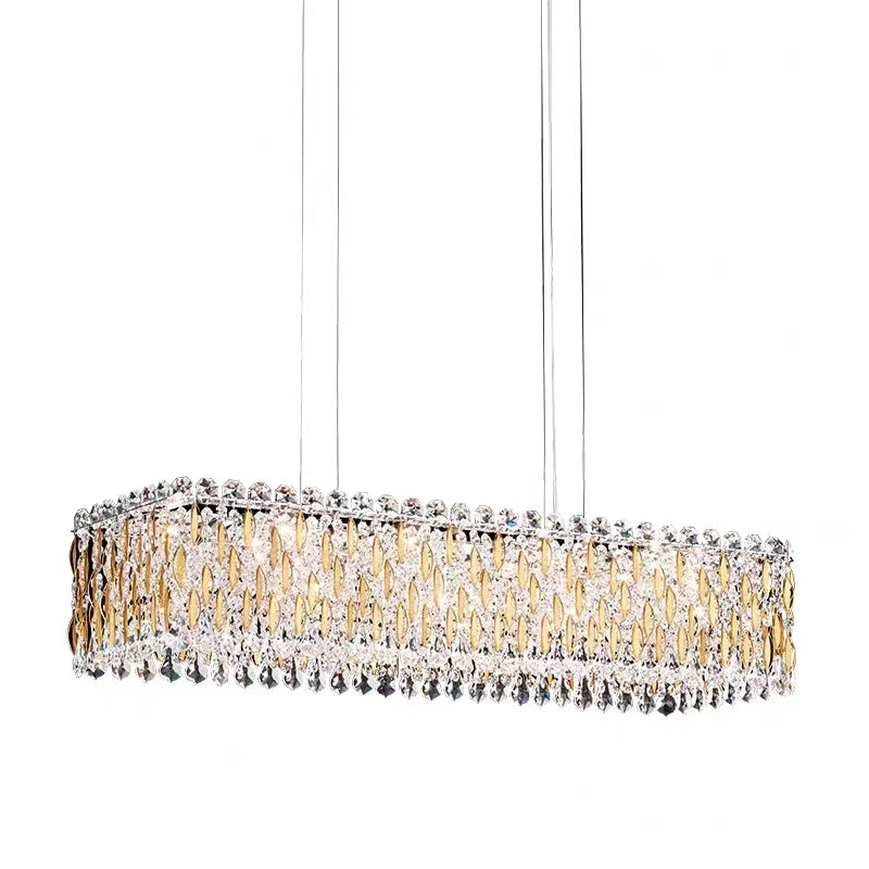 Lamer Lighting Grand Lumina Rectangle Crystal Chandelier - Background Shot