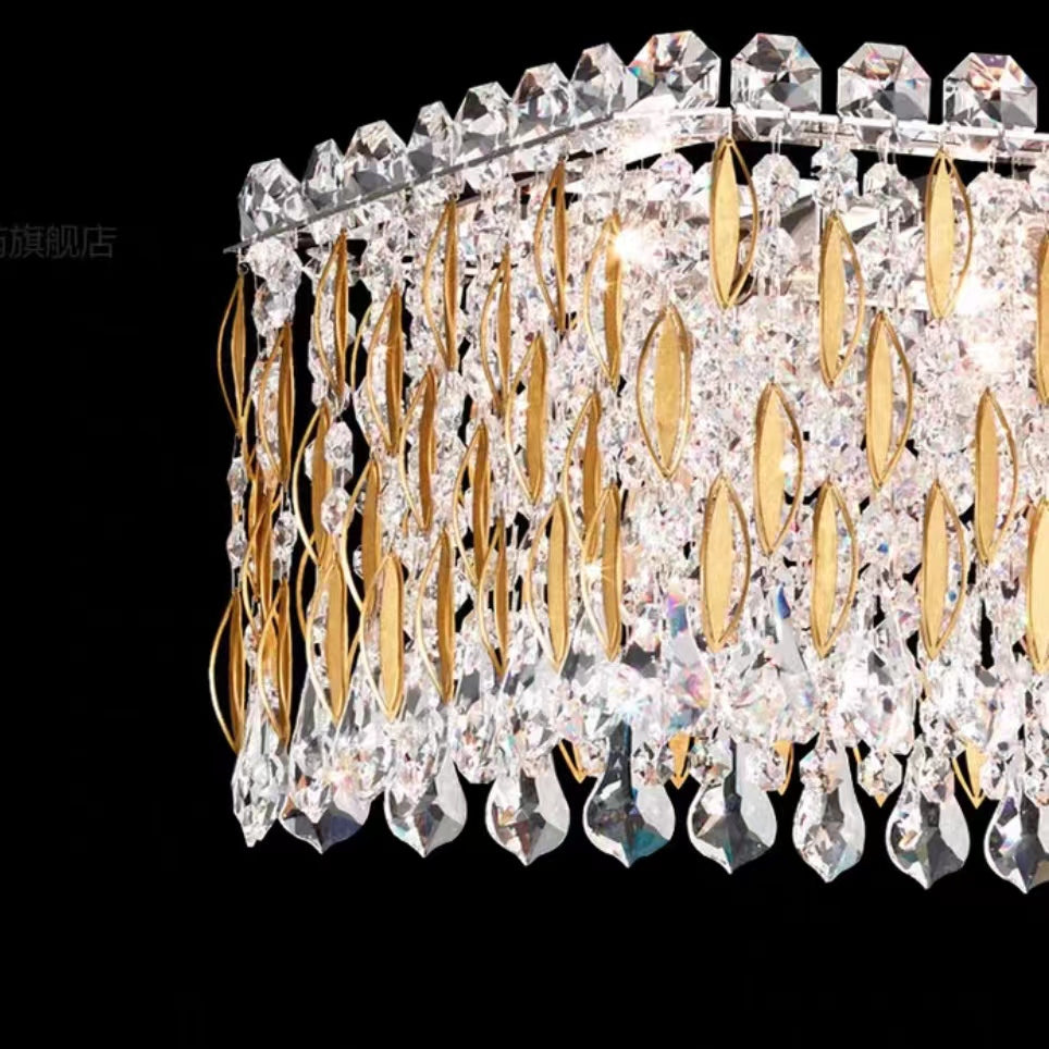 Lamer Lighting Grand Lumina Rectangle Crystal Chandelier - Background Shot
