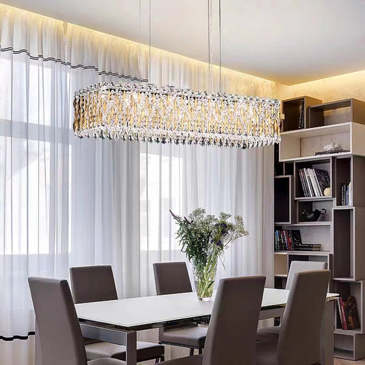 Lamer Lighting Grand Lumina Rectangle Crystal Chandelier - American ballroom or formal entertaining space