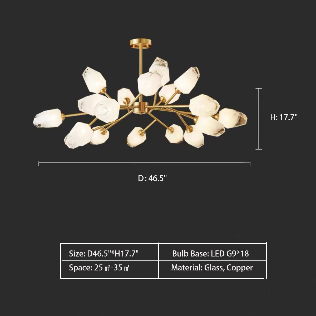 Lamer Lighting Facet Bloom Sputnik Glass Chandelier - Background Shot