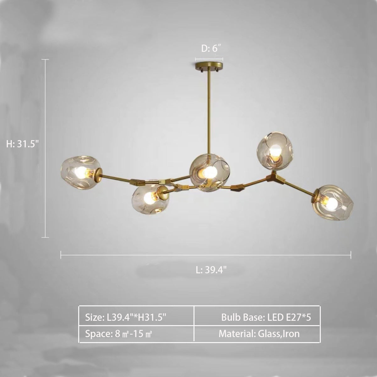 Lamer Lighting Branching Bloom Multiple Pendant Chandelier - Background Shot