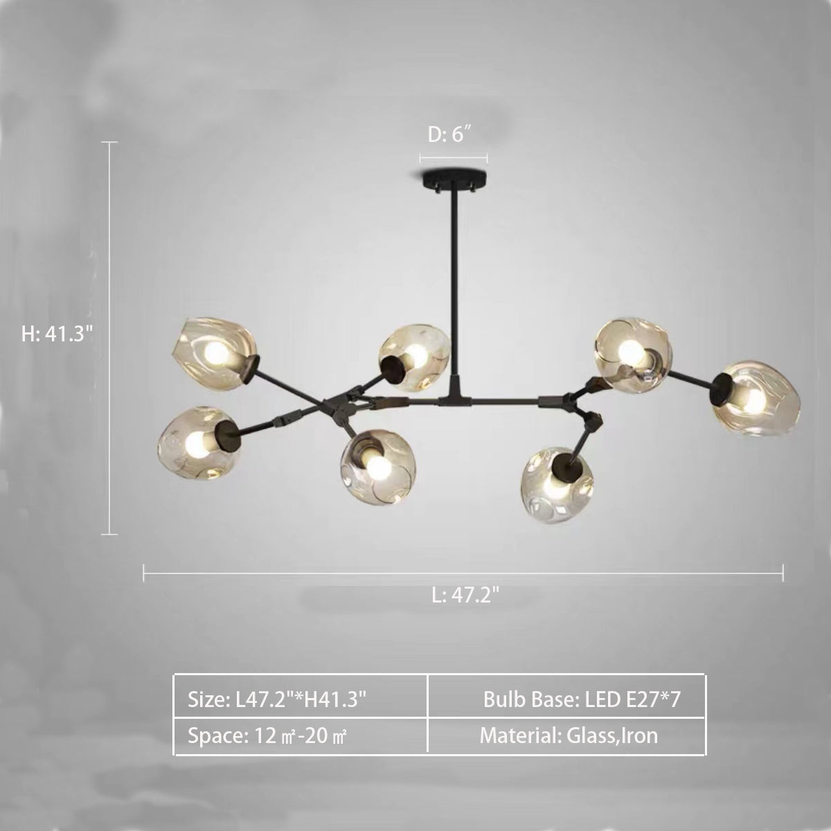 Lamer Lighting Branching Bloom Multiple Pendant Chandelier - Background Shot