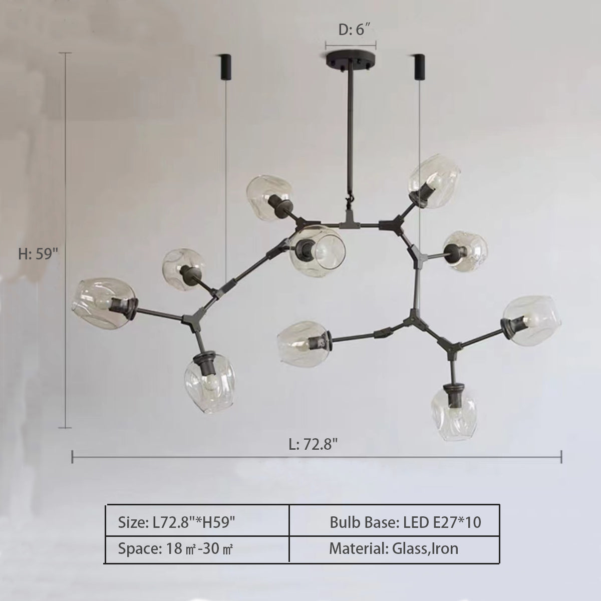 Lamer Lighting Branching Bloom Multiple Pendant Chandelier - Background Shot