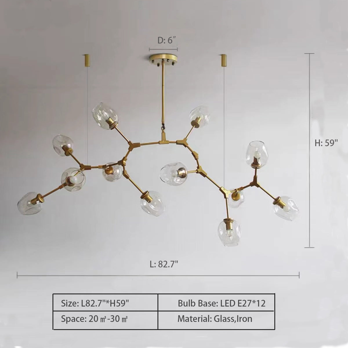 Lamer Lighting Branching Bloom Multiple Pendant Chandelier - Background Shot