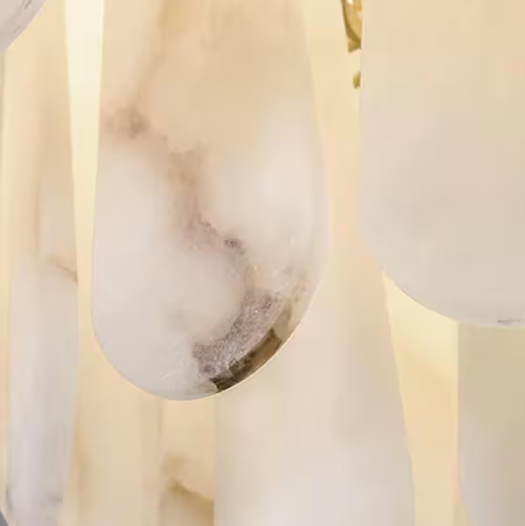 Modern Chandelier 32 in. 16-Lights Gold Chandelier With Alabaster Shade,Chandelier for Dining Room, Living Room, Bedroom