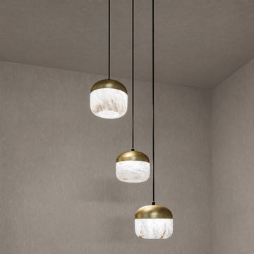 Queena Modern Alabaster Pendant, Kitchen Island Pendant Light