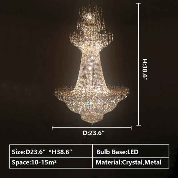 Lamer Lighting Grand Lumière Multi-tiered Crystal Chandelier - American ballroom or formal entertaining space