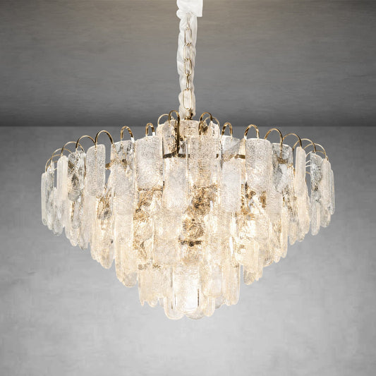 Modern Champagne Gold Crystal Halo Chandelier