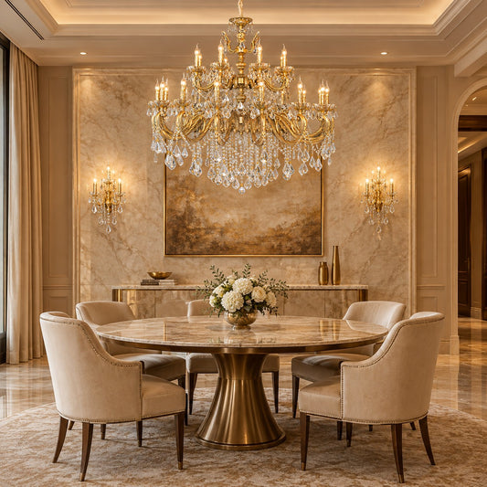 24 lights flat bronze and brass chandelier