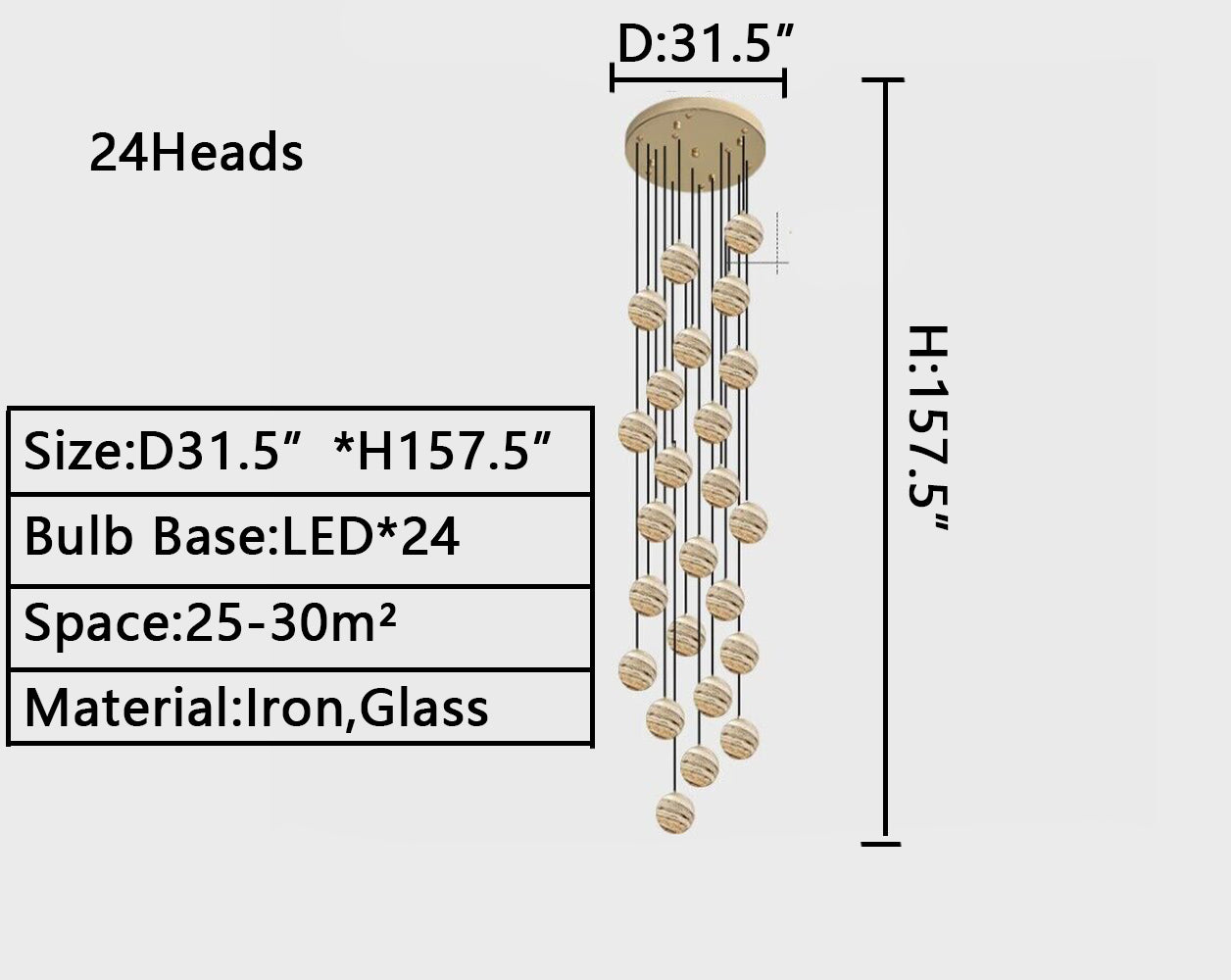 Lamer Lighting Celestial Orb Long Pendant Chandelier - Background Shot