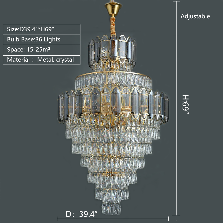 Lamer Lighting Grand Radiance Round Crystal Chandelier - Background Shot