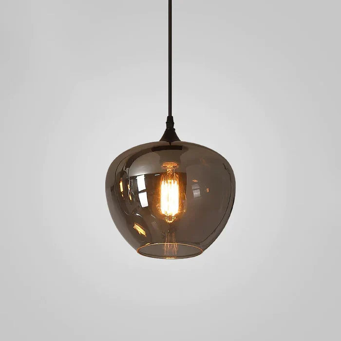 Modern Smoke Gray Glass Pendant Light