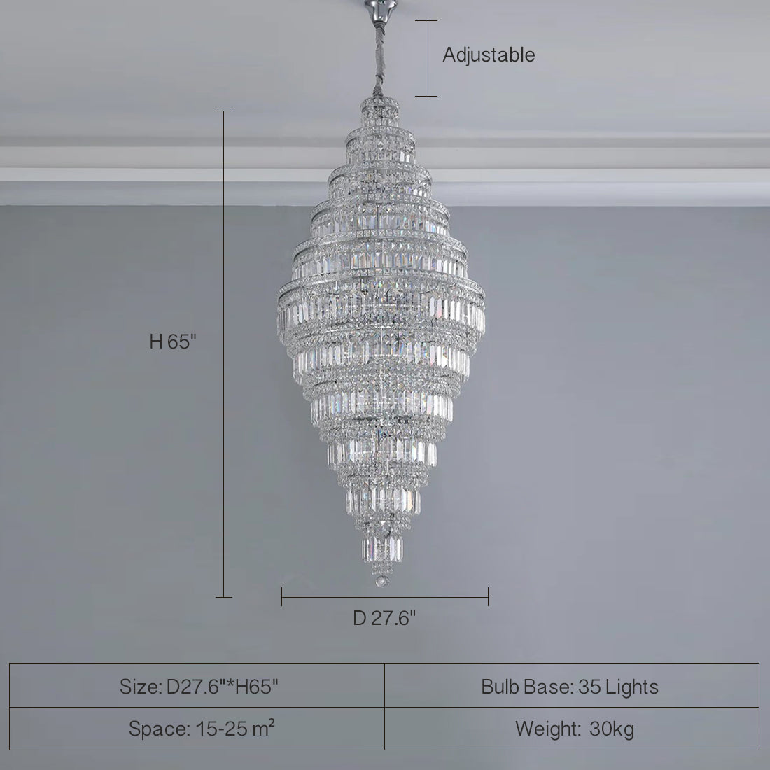 Lamer Lighting Grand Lumina Extra Large Round Crystal Chandelier - Background Shot
