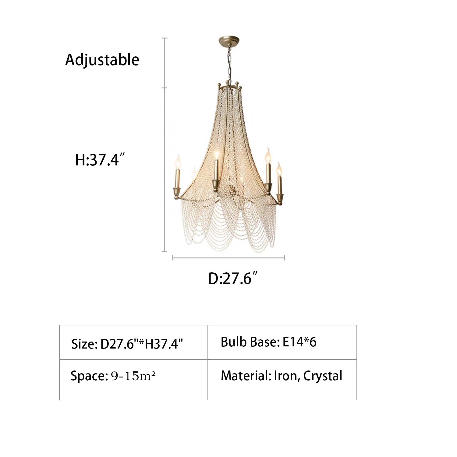Lamer Lighting Grand Lumina Crystal Beaded Chandelier - Background Shot