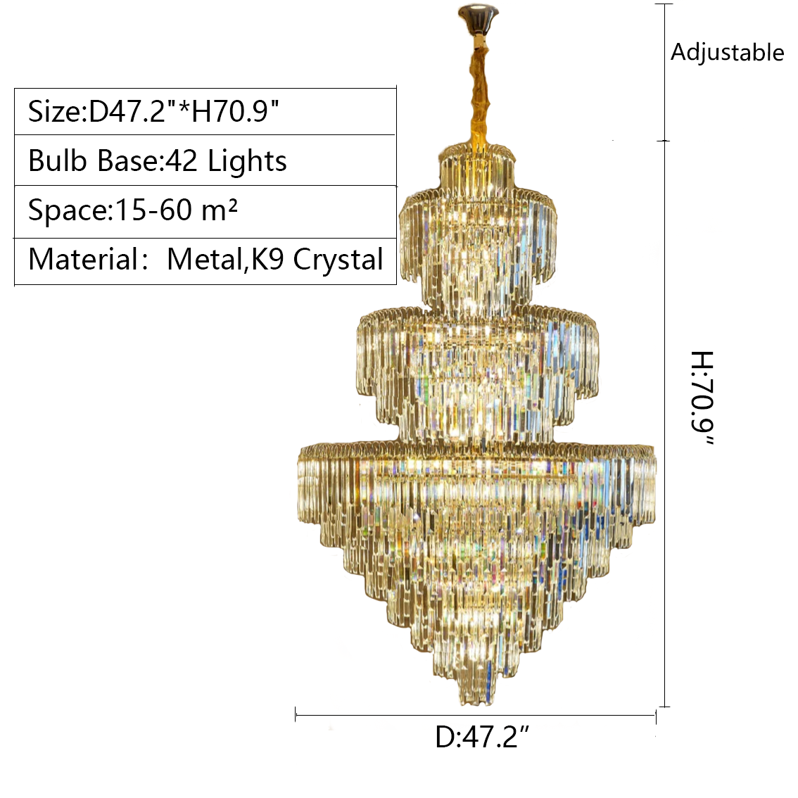 Lamer Lighting Grand Radiance Round K9 Crystal Chandelier - Background Shot