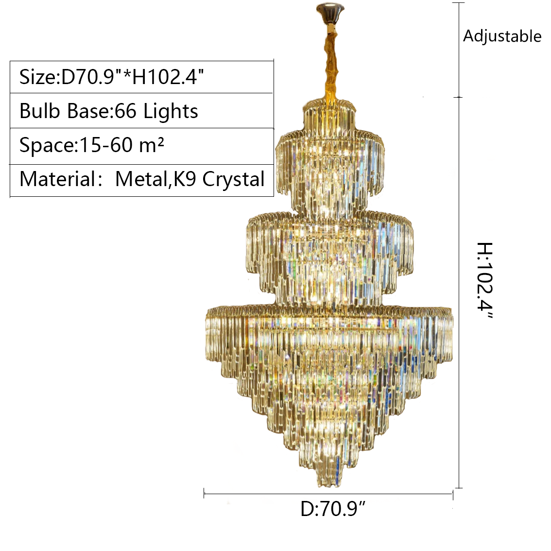 Lamer Lighting Grand Radiance Round K9 Crystal Chandelier - Background Shot