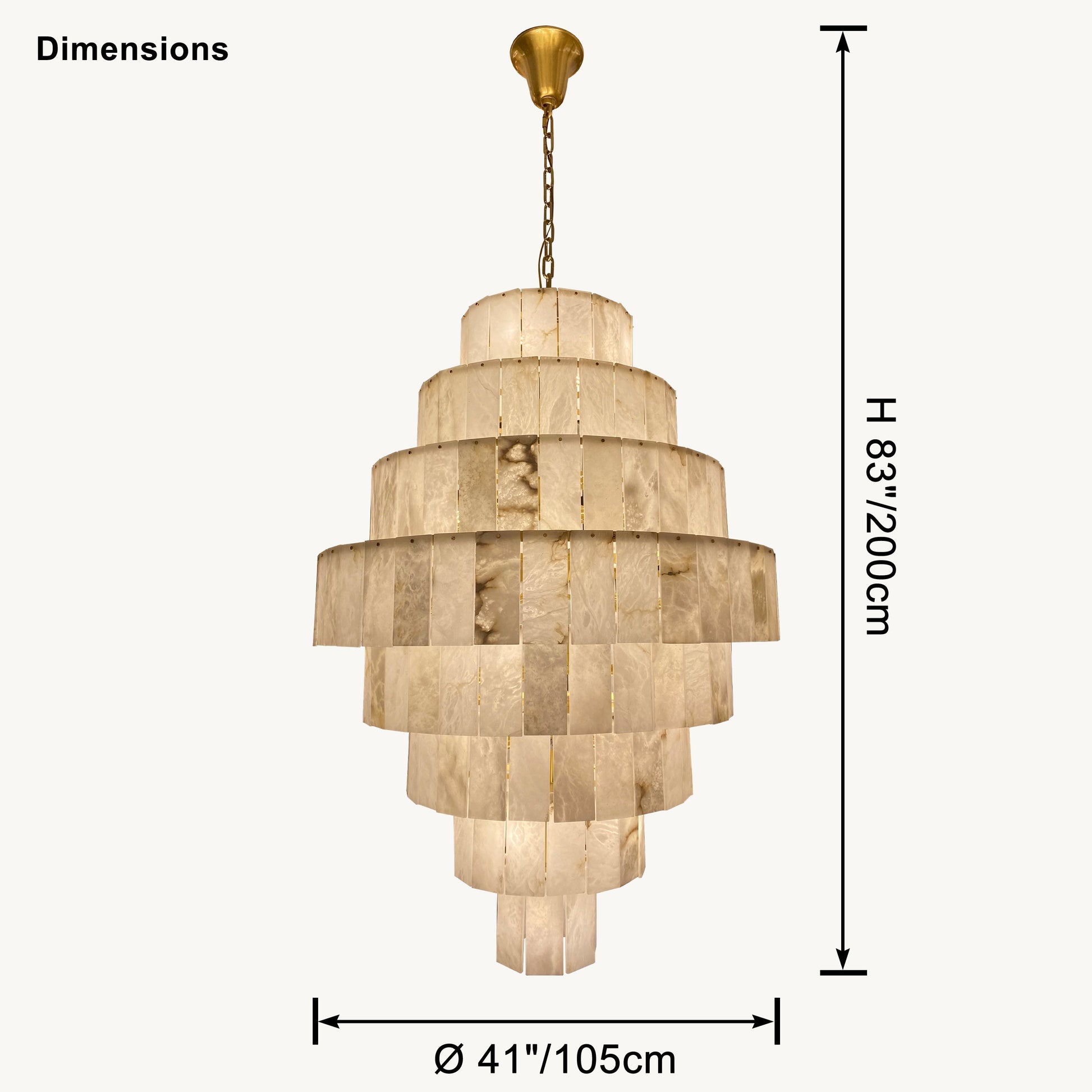 Giant Tiered Alabaster Foyer Chandelier