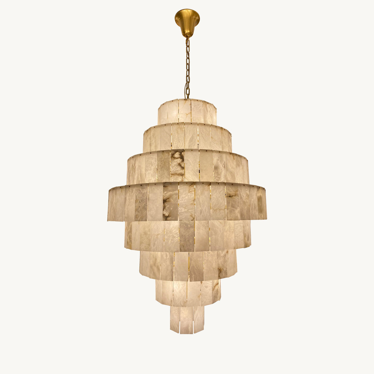 Giant Tiered Alabaster Foyer Chandelier