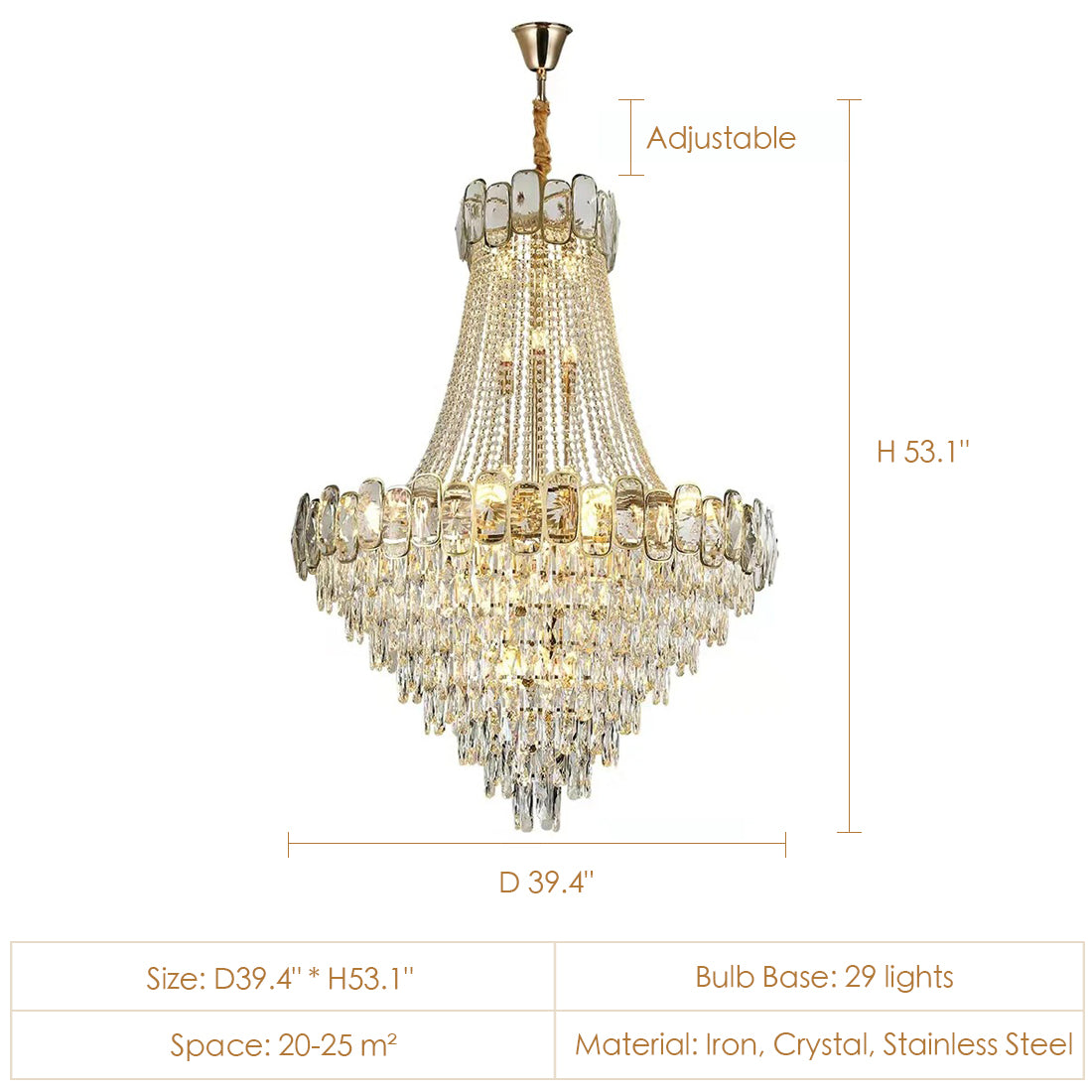 Lamer Lighting Grand Radiance Round K9 Crystal Chandelier - Background Shot