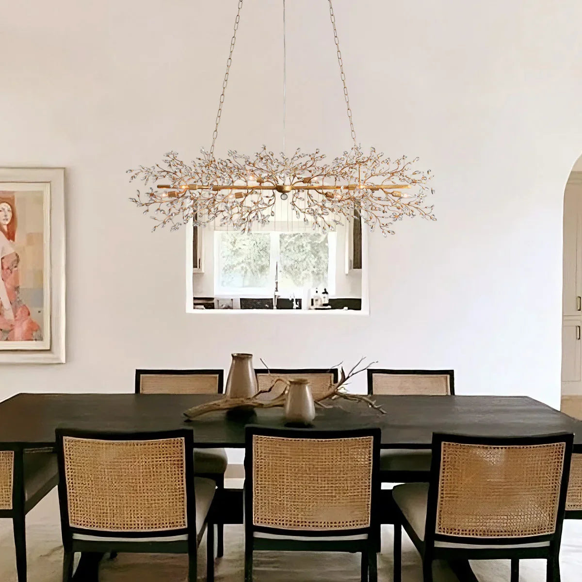 Fiore Linear Chandelier 43" 51" 68"W-Chandelier-Merlin Lamps-GOLD-43"-lamerlighting