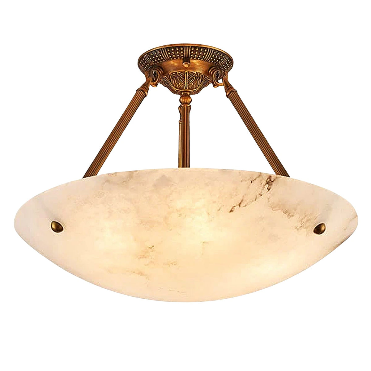 Vintage Round Alabaster Ceiling Lamp