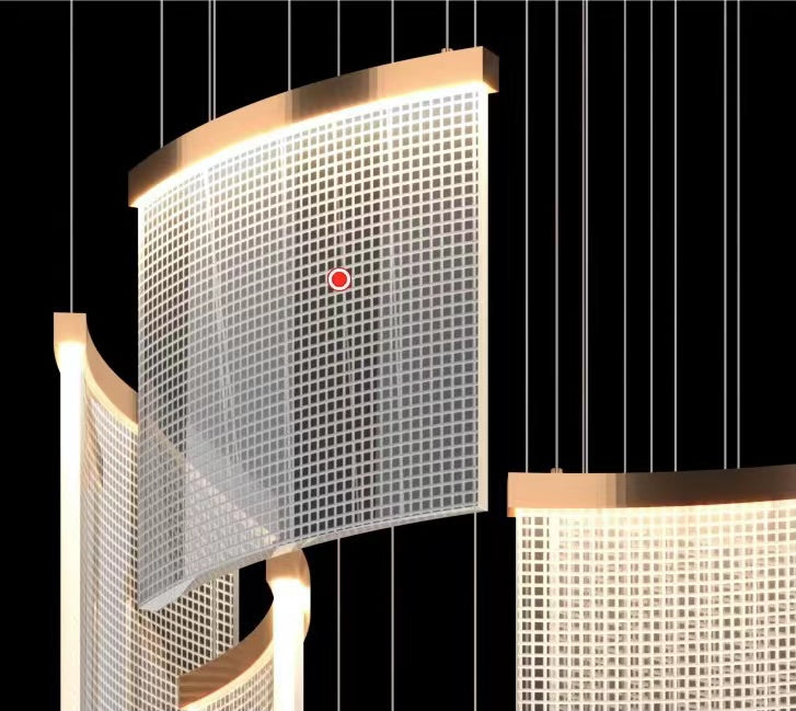 Designer Tile Spiral Chandelier for High-ceiling Foyer | Lamer Lighting (4)